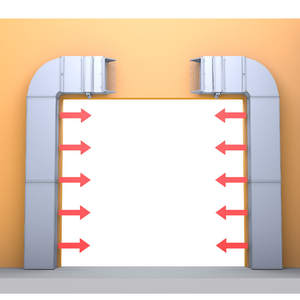 Монтаж вертикальных тепловых завес